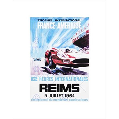 Wee Blue Coo SPORT RACE CAR AUTO RACING FRANCE AMERICA REIMS FRAMED ART PRINT B12X7787 Wee Blue Coo SPORT RACE CAR AUTO RACING FRANCE AMERICA REIMS FRAMED ART PRINT B12X7787