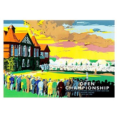 Wee Blue Coo Sport Advert Open Golf Championship Green Royal Lytham UK Wall Art Print Wee Blue Coo Sport Advert Open Golf Championship Green Royal Lytham UK Wall Art Print