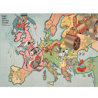 Fine Art Prints Johnson 1914 Map Europe WWI Satirical War Premium Wall Art Canvas Print 18X24 Inch Fine Art Prints Johnson 1914 Map Europe WWI Satirical War Premium Wall Art Canvas Print 18X24 Inch