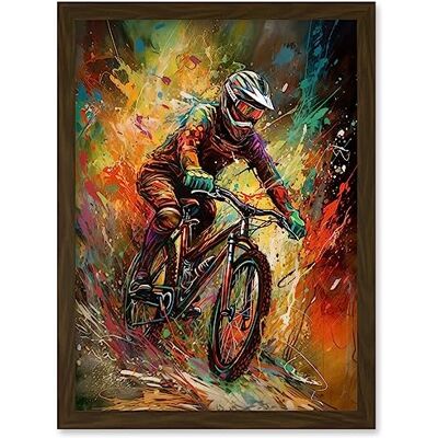 Artery8 - Mountain Biker Paint - A4 - Brown - Wall Art Print Artery8 - Mountain Biker Paint - A4 - Brown - Wall Art Print