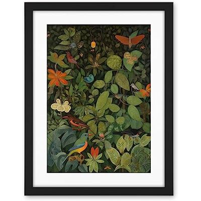 Artery8 Audubon Style Birds and Insects in Jungle Artwork Framed Wall Art Print 18X24 Inch Artery8 Audubon Style Birds and Insects in Jungle Artwork Framed Wall Art Print 18X24 Inch