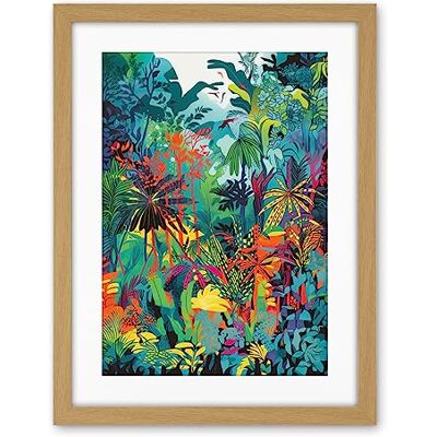 Artery8 Rainforest Landscape Vibrant Multicoloured Nature Artwork Framed Wall Art Print 18X24 Inch Artery8 Rainforest Landscape Vibrant Multicoloured Nature Artwork Framed Wall Art Print 18X24 Inch