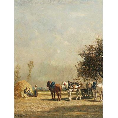 Artery8 Jules Jacques Veyrassat Hay Wain C1850 Painting Art Print Canvas Premium Wall Decor Poster Mural Artery8 Jules Jacques Veyrassat Hay Wain C1850 Painting Art Print Canvas Premium Wall Decor Poster Mural