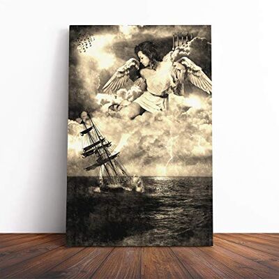 Big Box Art Sailing Ship and Angel Over The Ocean Canvas Wall Art Print 20x14 Inch Big Box Art Sailing Ship and Angel Over The Ocean Canvas Wall Art Print 20x14 Inch