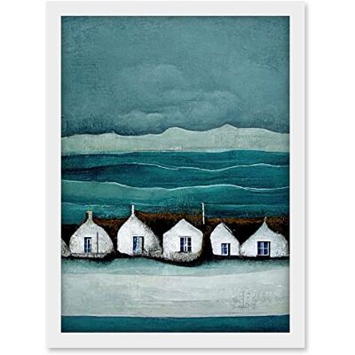 Doppelganger33 LTD Row Of White Fisherman Cottages Isle Of Jura Artwork Framed A3 Wall Art Print Doppelganger33 LTD Row Of White Fisherman Cottages Isle Of Jura Artwork Framed A3 Wall Art Print