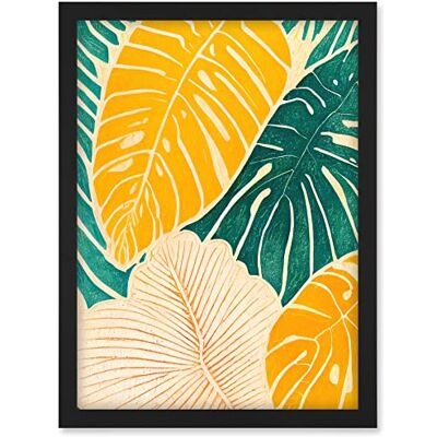 Doppelganger33 LTD Tropical Monstera Cheese Plant Leaf Boho Painting Artwork Framed A3 Wall Art Print Doppelganger33 LTD Tropical Monstera Cheese Plant Leaf Boho Painting Artwork Framed A3 Wall Art Print