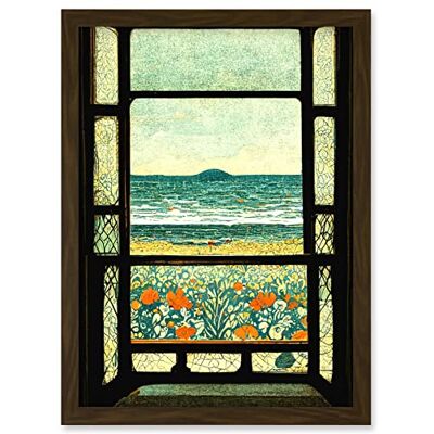 Artery8 - Sea View Beach Flowers William Morris - Wall Art Artery8 - Sea View Beach Flowers William Morris - Wall Art