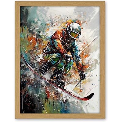 Artery8 Skier Skiing Winter Sport Paint Splat Painting Artwork Framed Wall Art Print 18X24 Inch Artery8 Skier Skiing Winter Sport Paint Splat Painting Artwork Framed Wall Art Print 18X24 Inch
