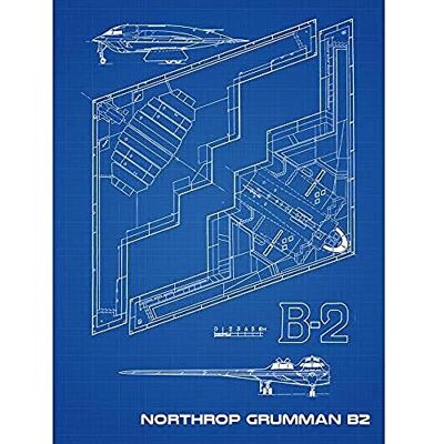 Artery8 Northrop B-2 Spirit Stealth Bomber Blueprint Plan Art Print Canvas Premium Wall Decor Poster Mural Artery8 Northrop B-2 Spirit Stealth Bomber Blueprint Plan Art Print Canvas Premium Wall Decor Poster Mural