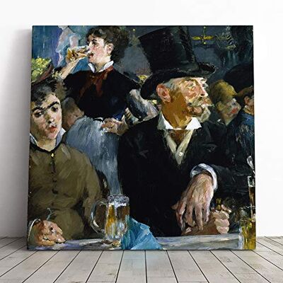 Big Box Art Canvas Print Wall Art Edouard Manet at The Cafe Mounted and Stretched Box Frame Picture Home Decor for Kitchen, Living, Dining Room, Bedroom, Hallway, Multi-Colour, 14x14 Inch Big Box Art Canvas Print Wall Art Edouard Manet at The Cafe Mounted and Stretched Box Frame Picture Home Decor for Kitchen, Living, Dining Room, Bedroom, Hallway, Multi-Colour, 14x14 Inch