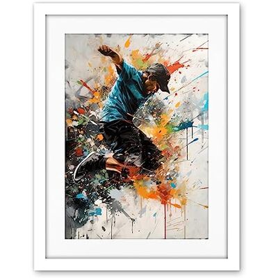 Artery8 Parkour Jump Urban Sport Paint Splat Action Shot Artwork Framed Wall Art Print 18X24 Inch Artery8 Parkour Jump Urban Sport Paint Splat Action Shot Artwork Framed Wall Art Print 18X24 Inch