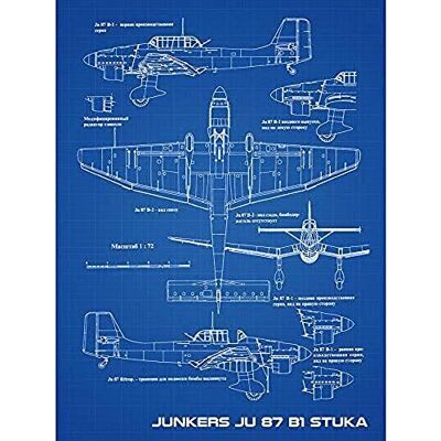 Artery8 Junkers Ju 87 B1 Stuka Aircraft Plane Blueprint Plan Unframed Wall Art Print Poster Home Decor Premium Artery8 Junkers Ju 87 B1 Stuka Aircraft Plane Blueprint Plan Unframed Wall Art Print Poster Home Decor Premium