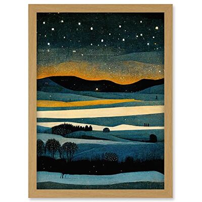 Doppelganger33 LTD Star Filled Twilight Landscape Painting Artwork Framed A3 Wall Art Print Doppelganger33 LTD Star Filled Twilight Landscape Painting Artwork Framed A3 Wall Art Print