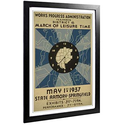 Big Box Art Framed Print of Vintage WPA Poster March of Leisure Time Design Wall Art Picture Home Decor for Kitchen, Living Room, Bedroom, Hallway, Black, A2 / 24.5x18 Inch / 62x45cm Big Box Art Framed Print of Vintage WPA Poster March of Leisure Time Design Wall Art Picture Home Decor for Kitchen, Living Room, Bedroom, Hallway, Black, A2 / 24.5x18 Inch / 62x45cm