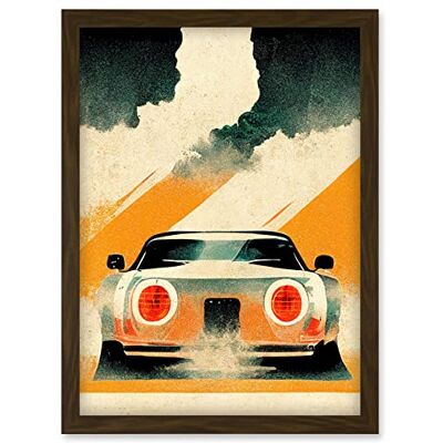 Artery8 - Japan Sports Car - Yellow - Framed - Print Artery8 - Japan Sports Car - Yellow - Framed - Print