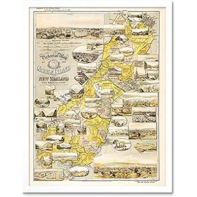 Fine Art Prints New Zealand Middle South Island Pictorial Map Unframed Wall Art Print Poster Home Decor Premium Fine Art Prints New Zealand Middle South Island Pictorial Map Unframed Wall Art Print Poster Home Decor Premium