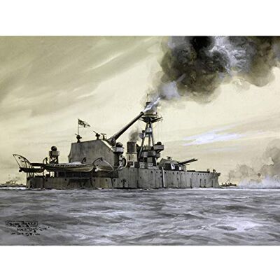 Fine Art Prints Parkes HMS Lord Clive Shelling German Forts War Painting Large Print Poster Wall Art Decor Picture Fine Art Prints Parkes HMS Lord Clive Shelling German Forts War Painting Large Print Poster Wall Art Decor Picture