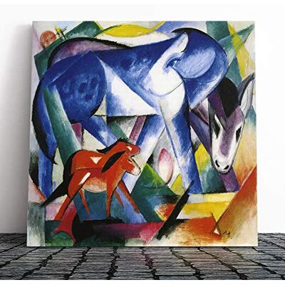 Big Box Art Canvas Print Wall Art Franz Marc Fighting Forms Donkeys Mounted & Stretched Box Frame Picture Home Decor for Kitchen, Living Room, Bedroom, Hallway, Muli-Colour, 14x14 Inch Big Box Art Canvas Print Wall Art Franz Marc Fighting Forms Donkeys Mounted & Stretched Box Frame Picture Home Decor for Kitchen, Living Room, Bedroom, Hallway, Muli-Colour, 14x14 Inch
