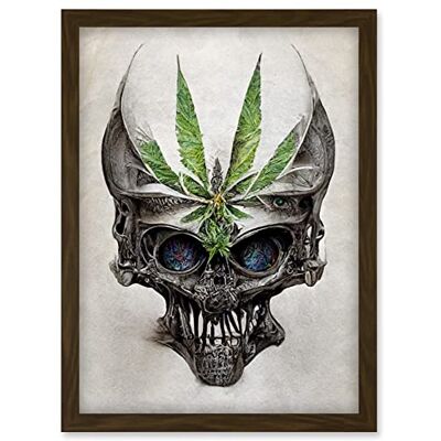 Artery8 - Alien Skull Marijuana Leaf Colour Pencil - Brown Artery8 - Alien Skull Marijuana Leaf Colour Pencil - Brown