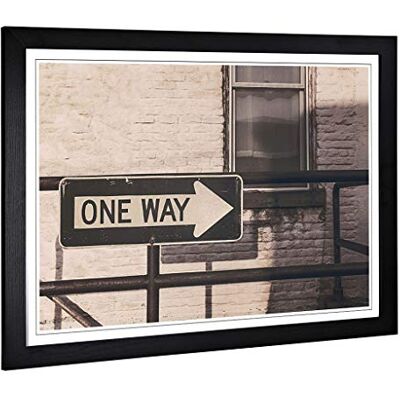 Big Box Art Framed Print of One Way Street Sign Design Wall Art Picture Home Decor for Kitchen, Living, Dining Room, Lounge, Bedroom, Hallway, Office, Black, A2 / 24.5x18 Inch / 62x45cm Big Box Art Framed Print of One Way Street Sign Design Wall Art Picture Home Decor for Kitchen, Living, Dining Room, Lounge, Bedroom, Hallway, Office, Black, A2 / 24.5x18 Inch / 62x45cm