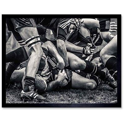 Wee Blue Coo Photo Sport Rugby Football Close Up Scrum Players Ball Game Art Print Framed Poster Wall Decor 12X16 Inch Wee Blue Coo Photo Sport Rugby Football Close Up Scrum Players Ball Game Art Print Framed Poster Wall Decor 12X16 Inch
