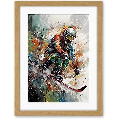 Artery8 Skier Skiing Winter Sport Paint Splat Painting Artwork Framed Wall Art Print 18X24 Inch Artery8 Skier Skiing Winter Sport Paint Splat Painting Artwork Framed Wall Art Print 18X24 Inch