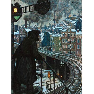 Fine Art Prints Baluschek Working Class City Painting Premium Wall Art Canvas Print 18X24 Inch Fine Art Prints Baluschek Working Class City Painting Premium Wall Art Canvas Print 18X24 Inch