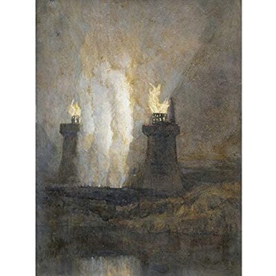 Artery8 Attr To William Turner Carron Iron Works Painting Art Print Canvas Premium Wall Decor Poster Mural Artery8 Attr To William Turner Carron Iron Works Painting Art Print Canvas Premium Wall Decor Poster Mural
