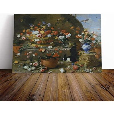 Big Box Art Jan Van Kessel Still Life Flowers, Birds and Rabbit Canvas Print Gallery Wrapped 30mm Frame Wall Art 24x16 inches Ready to Hang Contemporary Animals Picture Living Room Bedroom Lounge Office Big Box Art Jan Van Kessel Still Life Flowers, Birds and Rabbit Canvas Print Gallery Wrapped 30mm Frame Wall Art 24x16 inches Ready to Hang Contemporary Animals Picture Living Room Bedroom Lounge Office