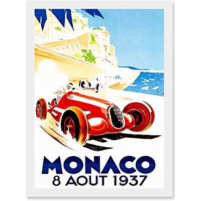 Artery8 - Advert Racing Car Monaco 1937 - Wall Art Print Artery8 - Advert Racing Car Monaco 1937 - Wall Art Print