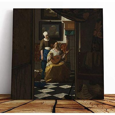 Big Box Art Canvas Print Wall Art Johannes Vermeer The Love Letter Mounted and Stretched Box Frame Picture Home Decor for Kitchen, Living Room, Bedroom, Hallway, Multi-Colour, 20x20 Inch Big Box Art Canvas Print Wall Art Johannes Vermeer The Love Letter Mounted and Stretched Box Frame Picture Home Decor for Kitchen, Living Room, Bedroom, Hallway, Multi-Colour, 20x20 Inch