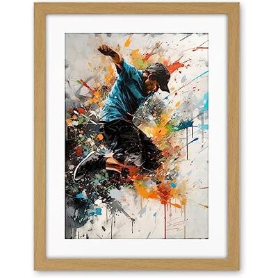 Artery8 Parkour Jump Urban Sport Paint Splat Action Shot Artwork Framed Wall Art Print 18X24 Inch Artery8 Parkour Jump Urban Sport Paint Splat Action Shot Artwork Framed Wall Art Print 18X24 Inch