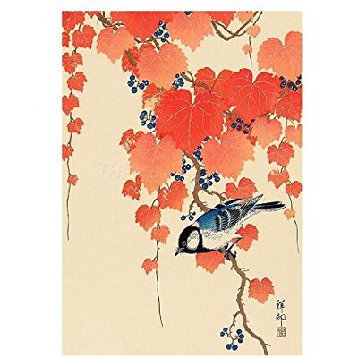 Wee Blue Coo Painting Japan Nature Bird Ivy Berry Shoson Ohara Wall Art Print Wee Blue Coo Painting Japan Nature Bird Ivy Berry Shoson Ohara Wall Art Print