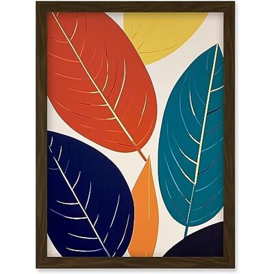 Artery8 Henri Matisse Style Leaves Linocut Painting Blue Yellow Orange Botanical Boho Leaf Artwork Framed Wall Art Print A4 Artery8 Henri Matisse Style Leaves Linocut Painting Blue Yellow Orange Botanical Boho Leaf Artwork Framed Wall Art Print A4