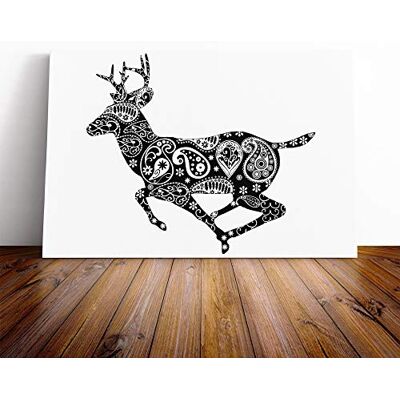 Big Box Art Stag Paisley Design Canvas Print Gallery Wrapped 30mm Frame Wall Art 30x20 inches Ready to Hang Modern Animals Picture Living Room Bedroom Lounge Office Big Box Art Stag Paisley Design Canvas Print Gallery Wrapped 30mm Frame Wall Art 30x20 inches Ready to Hang Modern Animals Picture Living Room Bedroom Lounge Office