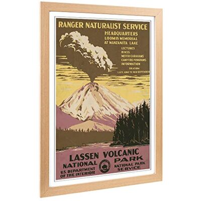 Big Box Art Framed Print of Vintage WPA Poster Lassen Volcanic National Park Design Wall Art Picture Home Decor for Kitchen, Living Room, Bedroom, Hallway, Oak, A2 / 24.5x18 Inch / 62x45cm Big Box Art Framed Print of Vintage WPA Poster Lassen Volcanic National Park Design Wall Art Picture Home Decor for Kitchen, Living Room, Bedroom, Hallway, Oak, A2 / 24.5x18 Inch / 62x45cm