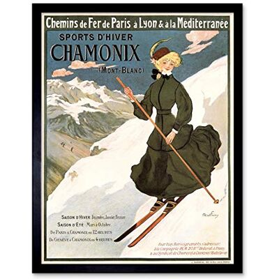 Wee Blue Coo Sport Travel Winter Snow Skiing Chamonix France Vintage Advert Art Print Framed Poster Wall Decor 12X16 Inch Wee Blue Coo Sport Travel Winter Snow Skiing Chamonix France Vintage Advert Art Print Framed Poster Wall Decor 12X16 Inch