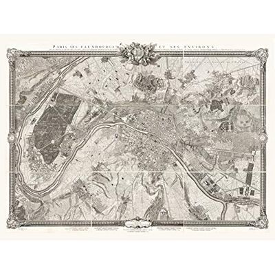 Fine Art Prints Map Roussel 1731 Map City Paris France Suburbs Extra Large XL Wall Art Poster Print Fine Art Prints Map Roussel 1731 Map City Paris France Suburbs Extra Large XL Wall Art Poster Print