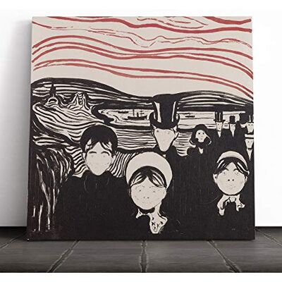 Big Box Art Canvas Print Wall Art Edvard Munch Angst Mounted and Stretched Box Frame Picture Home Decor for Kitchen, Living, Dining Room, Bedroom, Hallway, Muli-Colour, 14x14 Inch Big Box Art Canvas Print Wall Art Edvard Munch Angst Mounted and Stretched Box Frame Picture Home Decor for Kitchen, Living, Dining Room, Bedroom, Hallway, Muli-Colour, 14x14 Inch
