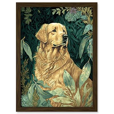Artery8 Golden Retriever Dog in Nature Modern Watercolour Illustration Artwork Framed A3 Wall Art Print Artery8 Golden Retriever Dog in Nature Modern Watercolour Illustration Artwork Framed A3 Wall Art Print