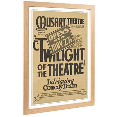 Big Box Art Framed Print of Vintage WPA Poster Twilight of The Theatre Design Wall Art Picture Home Decor for Kitchen, Living Room, Bedroom, Hallway, Oak, A2 / 24.5x18 Inch / 62x45cm Big Box Art Framed Print of Vintage WPA Poster Twilight of The Theatre Design Wall Art Picture Home Decor for Kitchen, Living Room, Bedroom, Hallway, Oak, A2 / 24.5x18 Inch / 62x45cm