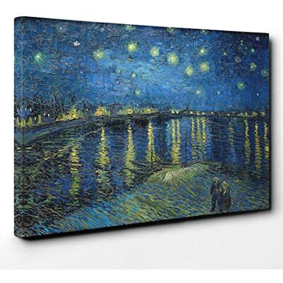 Big Box Art Vincent Van Gogh Starry Night Over The Rhone Canvas Print 30x20 Inch Wall Art, Ready to Hang, Gallery Wrapped, Fade-Resistant Inks, Securely Packaged, UK Made Big Box Art Vincent Van Gogh Starry Night Over The Rhone Canvas Print 30x20 Inch Wall Art, Ready to Hang, Gallery Wrapped, Fade-Resistant Inks, Securely Packaged, UK Made