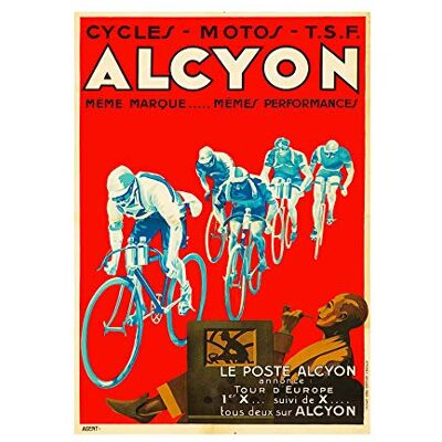 Wee Blue Coo Ad Alcyon Cycles Event Tour Europe France Picture Wall Art Print Wee Blue Coo Ad Alcyon Cycles Event Tour Europe France Picture Wall Art Print