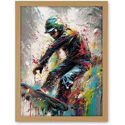 Artery8 Snowboarding Extreme Sport Athlete Paint Splat Artwork Framed Wall Art Print 18X24 Inch Artery8 Snowboarding Extreme Sport Athlete Paint Splat Artwork Framed Wall Art Print 18X24 Inch