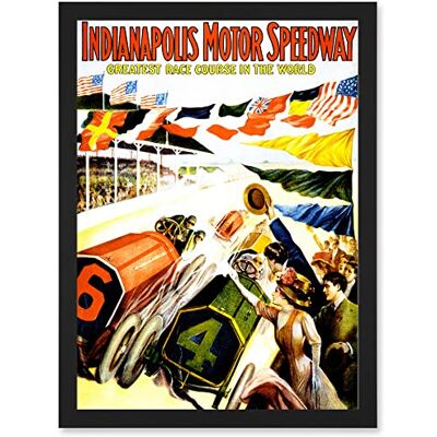 Artery8 - Sport Race Indy 500 - Black - Framed Wall Art Artery8 - Sport Race Indy 500 - Black - Framed Wall Art
