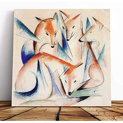 Big Box Art Canvas Print Wall Art Franz Marc Foxes Mounted and Stretched Box Frame Picture Home Decor for Kitchen, Living, Dining Room, Bedroom, Hallway, Muli-Colour, 14x14 Inch Big Box Art Canvas Print Wall Art Franz Marc Foxes Mounted and Stretched Box Frame Picture Home Decor for Kitchen, Living, Dining Room, Bedroom, Hallway, Muli-Colour, 14x14 Inch