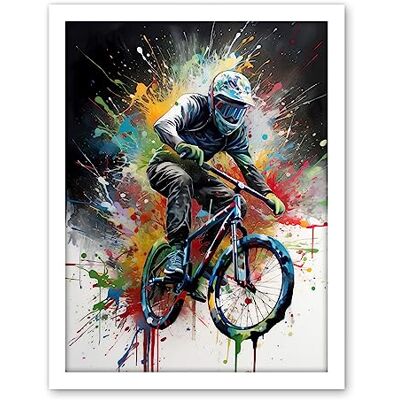 Artery8 Mountain Biking Extreme Sport Paint Splat Portrait Artwork Framed Wall Art Print 18X24 Inch Artery8 Mountain Biking Extreme Sport Paint Splat Portrait Artwork Framed Wall Art Print 18X24 Inch