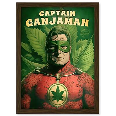 Artery8 Captain Ganjaman Joint Super Hero Weed Poster Weird Decor Artwork Framed Wall Art Print A4 Artery8 Captain Ganjaman Joint Super Hero Weed Poster Weird Decor Artwork Framed Wall Art Print A4