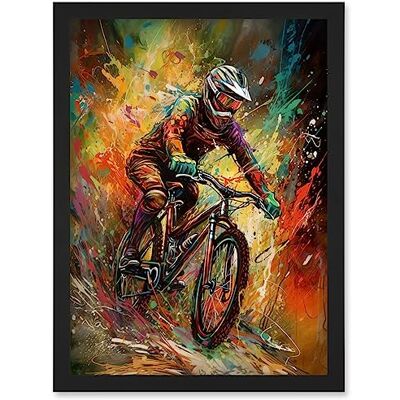 Artery8 - Mountain Biker - A4 - Black - Wall Art Print Artery8 - Mountain Biker - A4 - Black - Wall Art Print