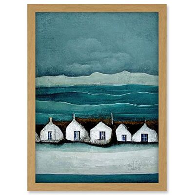 Doppelganger33 LTD Row Of White Fisherman Cottages Isle Of Jura Artwork Framed A3 Wall Art Print Doppelganger33 LTD Row Of White Fisherman Cottages Isle Of Jura Artwork Framed A3 Wall Art Print